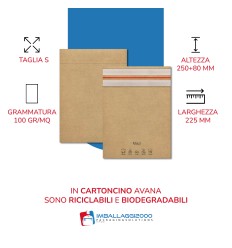 Buste a sacco per spedizione e reso in carta 225x250+80 - Buste per spedizioni 2