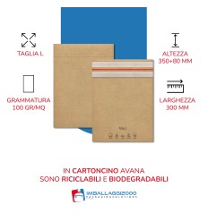 Buste a sacco per spedizione e reso in carta 300x350+80 - Buste per spedizioni 2