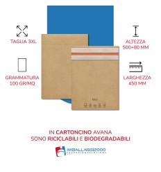 Buste a sacco per spedizione e reso in carta 450x500+80 - Buste per spedizioni 2