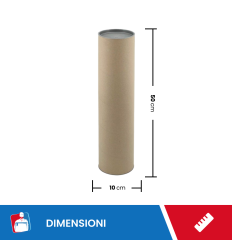 TUBO ALTEZZA CM 50 DIAMETRO CM 10 CON 2 TAPPI INSERITI - BUSTE PER SPEDIZIONI 2