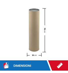 TUBO ALTEZZA CM 70 DIAMETRO CM 10 CON 2 TAPPI INSERITI - Protezione e Materiale Imballaggio 2