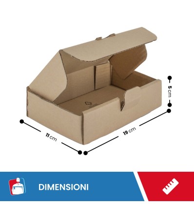SCATOLE 1 ONDA AVANA FUSTELLATA 19X11X5 - Scatole in cartone