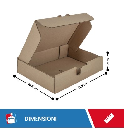 SCATOLE 1 ONDA AVANA FUSTELLATA 21,5X15,5X5 - SCATOLE IN CARTONE