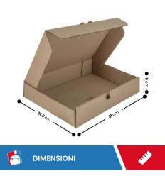 SCATOLE 1 ONDA AVANA FUSTELLATA 31X21,5X6 - Scatole in cartone 2