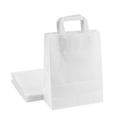 BUSTE SHOPPER IN CARTA BIANCHE 18X25X7 - Imballaggi alimentari