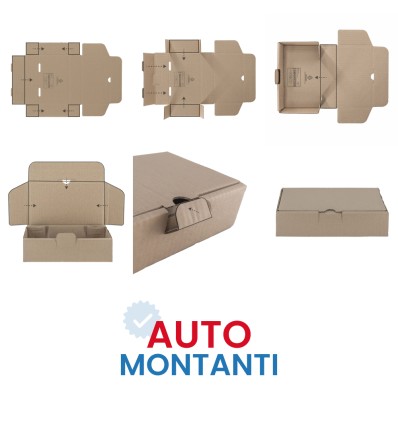 SCATOLE 1 ONDA AVANA AUTOMONTANTE FUSTELLATA 43X31X5 - Scatole