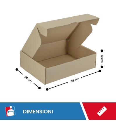 SCATOLE 1 ONDA AVANA AUTOMONTANTE FUSTELLATA 36X26X10 - Scatole